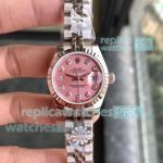 Swiss Grade Replica Rolex Datejust Pink Dial SS Ladies Watch